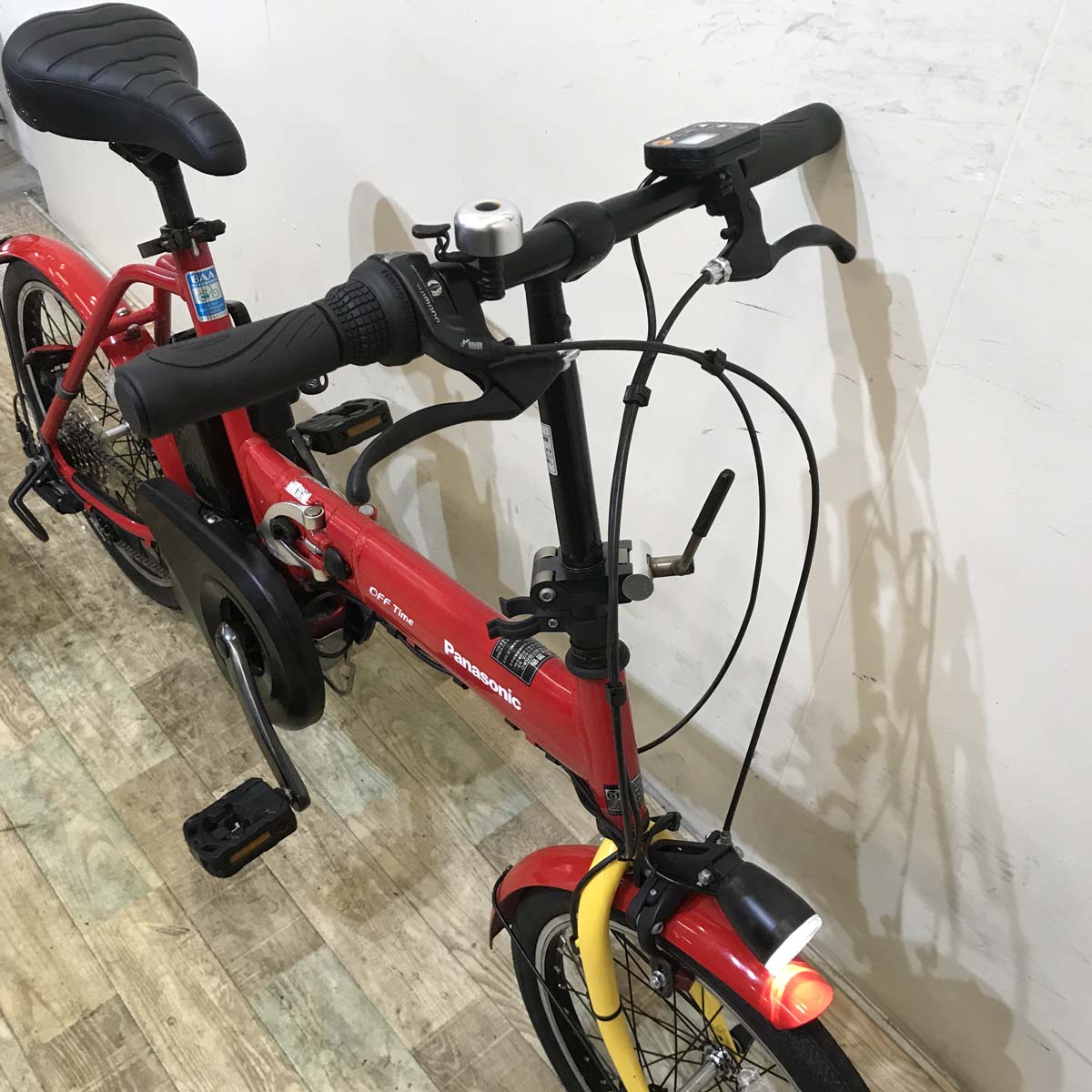 折りたたみ パナソニック オフタイム レッド × イエロー 前18×後20インチ KY124 【中古車】
