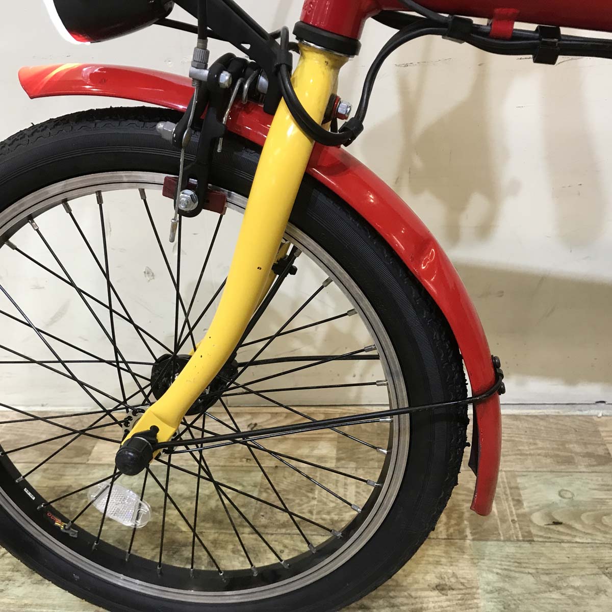 折りたたみ パナソニック オフタイム レッド × イエロー 前18×後20インチ KY124 【中古車】
