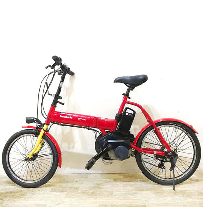 折りたたみ パナソニック オフタイム レッド × イエロー 前18×後20インチ KY124 【中古車】
