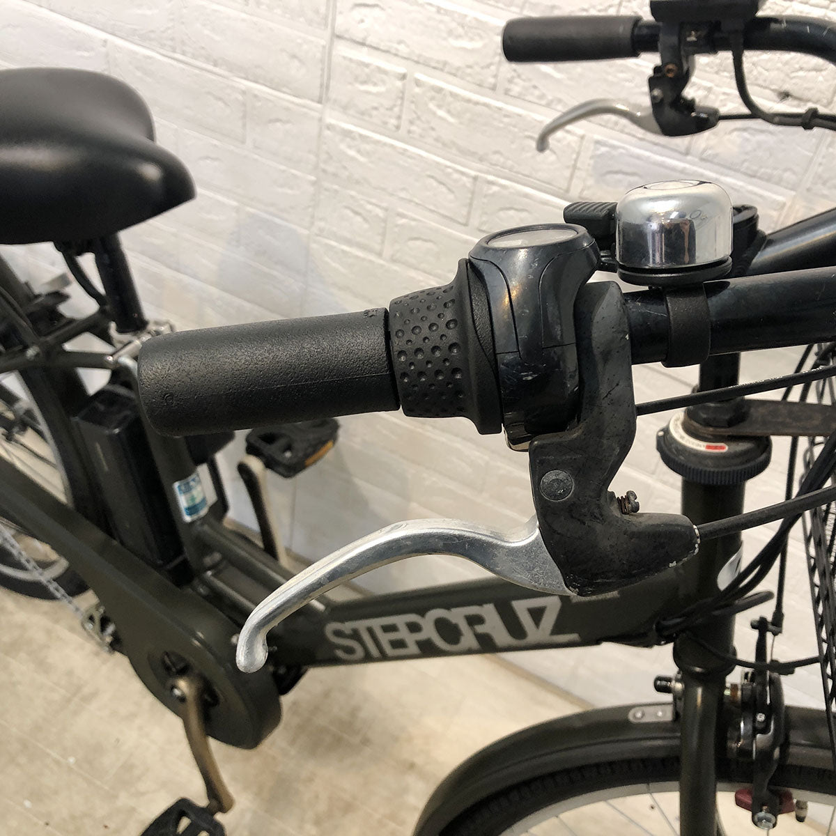 中古電動自転車 ブリヂストン ステップクルーズ e カーキ 26インチ