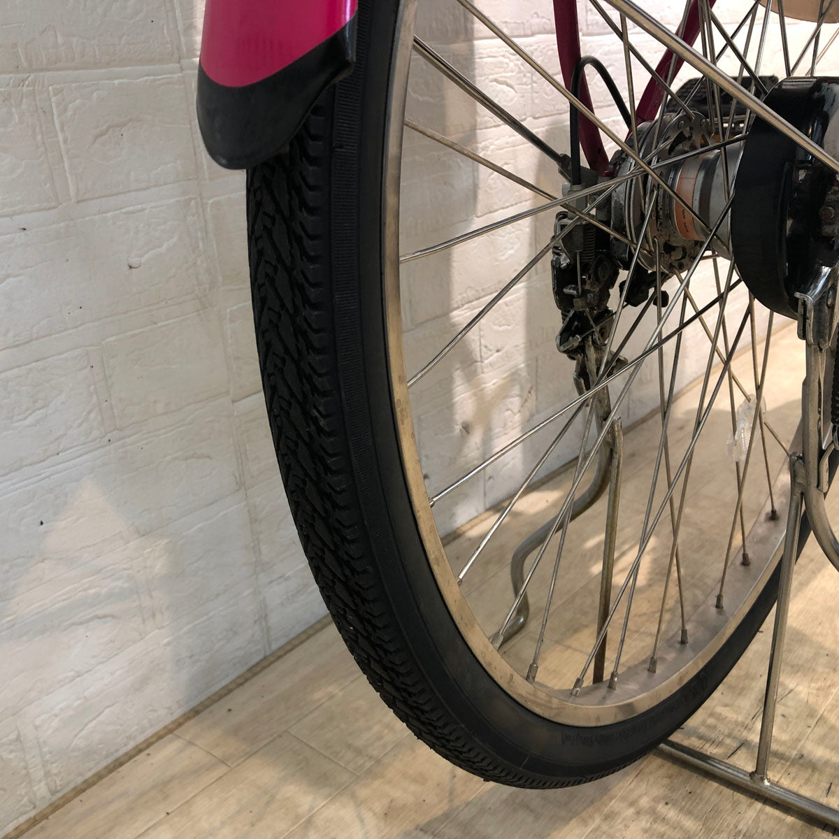 中古電動自転車 パナソニック ギュット プラス ピンク 26インチ YX070
