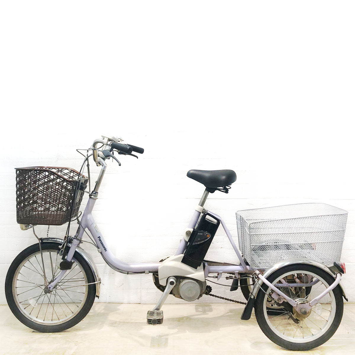 中古電動自転車 パナソニック かろやかライフ EB パープル 前18×後16