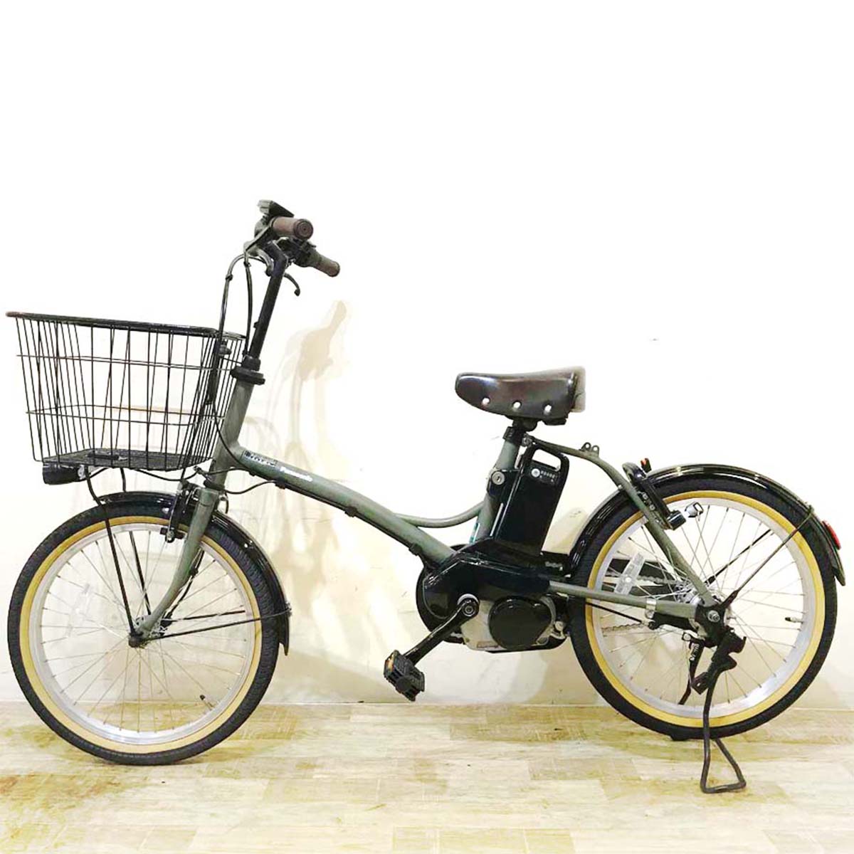 中古電動自転車 パナソニック グリッター カーキ 20インチ KD120