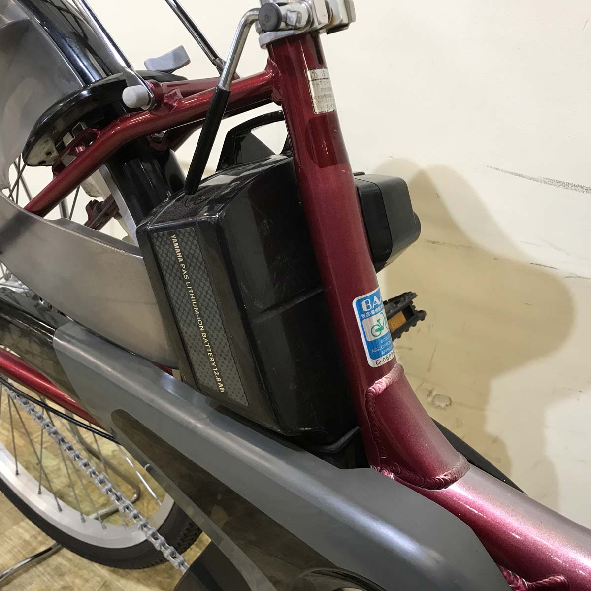 中古電動自転車 ヤマハ PAS Cheer パス チア レッド 26インチ KD121