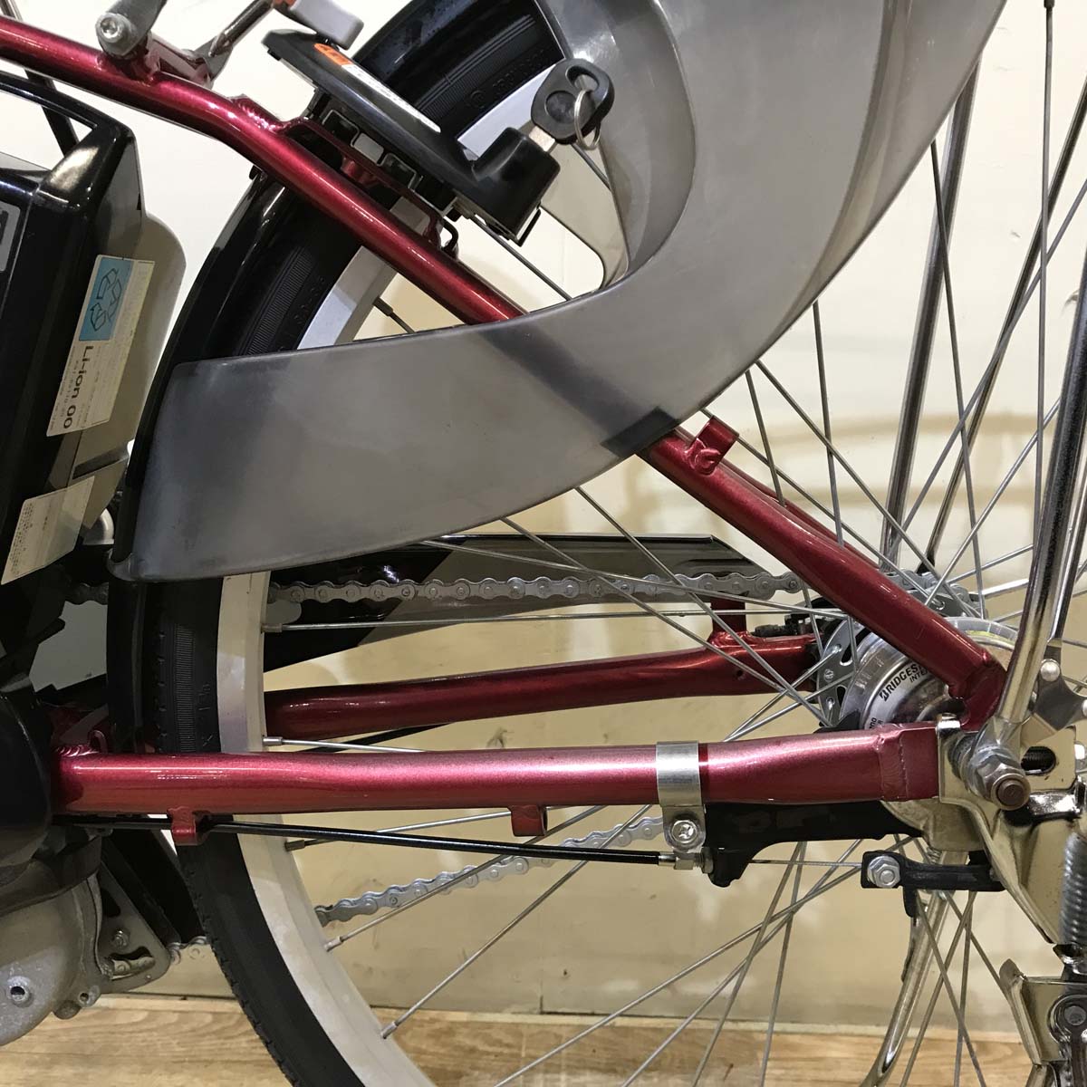 中古電動自転車 ヤマハ PAS Cheer パス チア レッド 26インチ KD121 