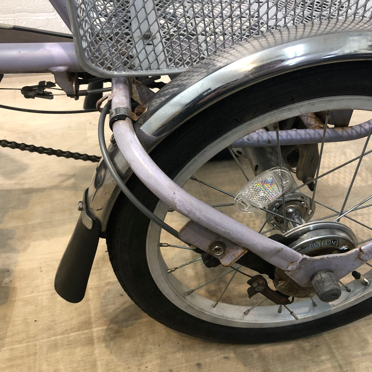 中古電動自転車 パナソニック かろやかライフ EB パープル 前18×後16インチ YX075