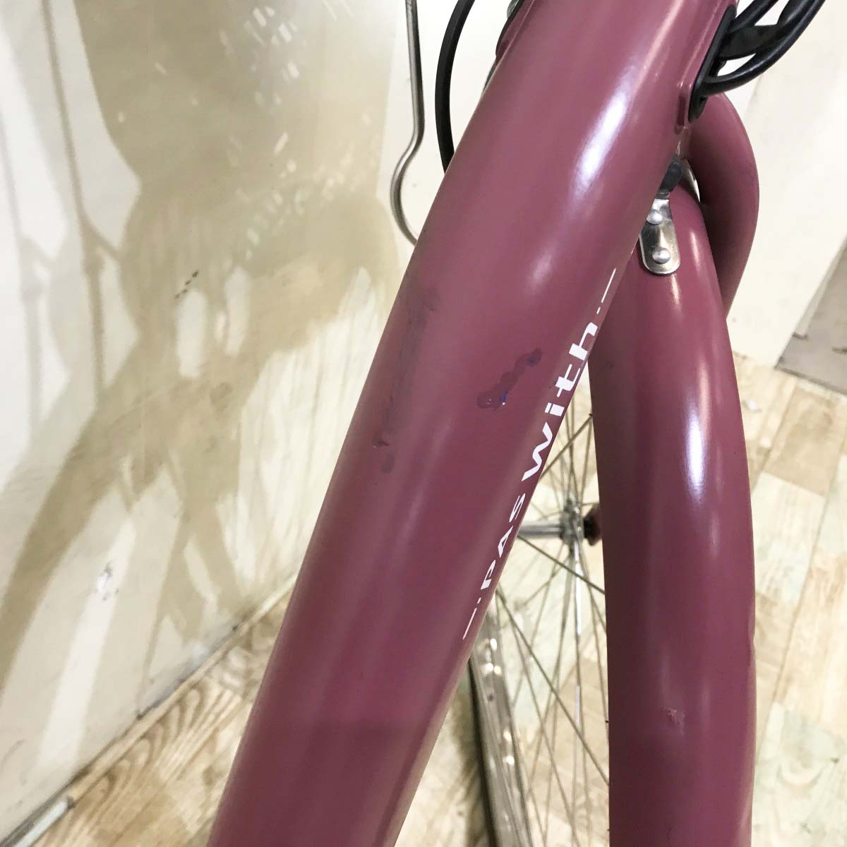 中古電動自転車 ヤマハ PAS ウィズ ピンク 26インチ KI080