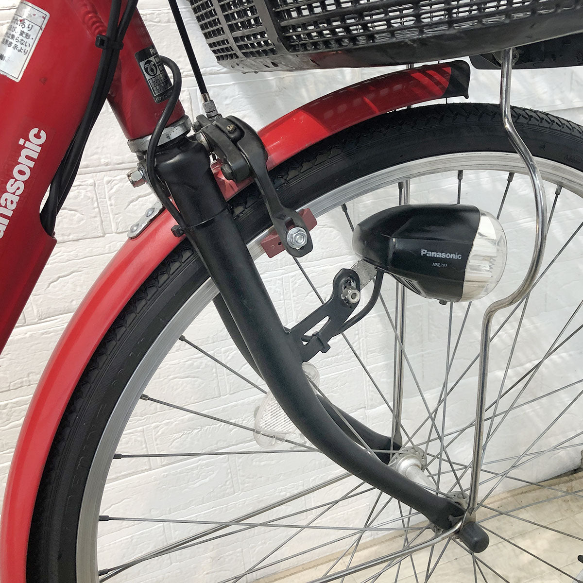 中古電動自転車 パナソニック ビビ スタイル NX レッド 26インチ YF021 