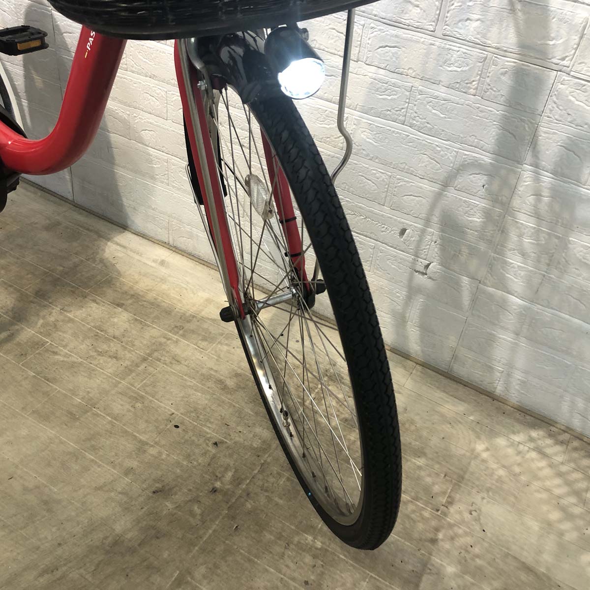 中古電動自転車 ヤマハ PAS With パス ウィズ レッド 26インチ YF034