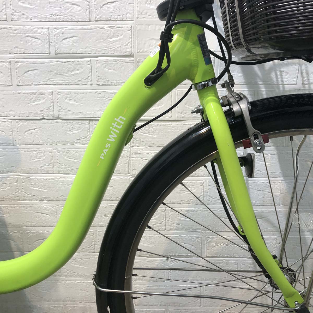 中古電動自転車 ヤマハ PAS With パス ウィズ グリーン 26インチ YF035 