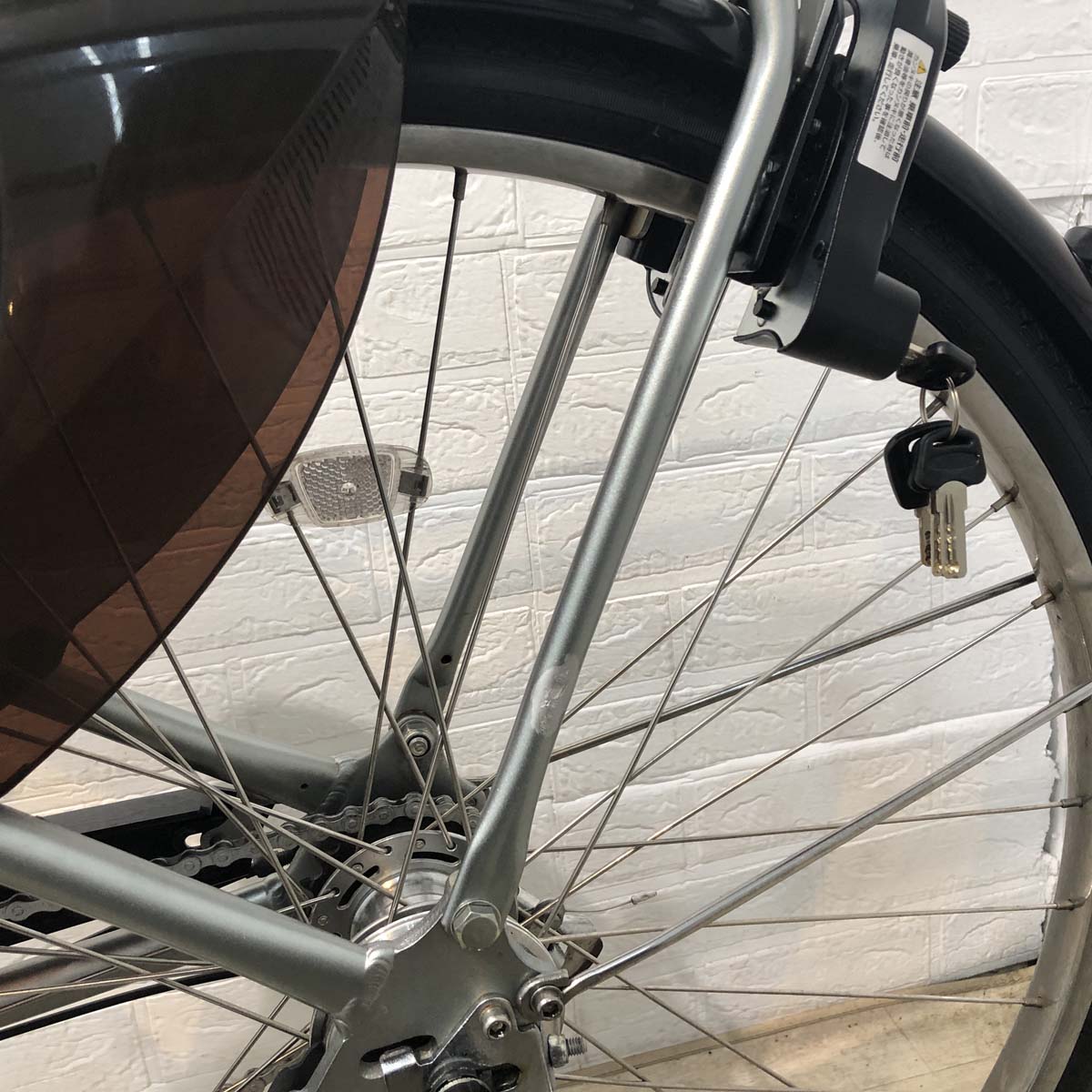 中古電動自転車 ヤマハ PAS With パス ウィズ シルバー 26インチ YF039