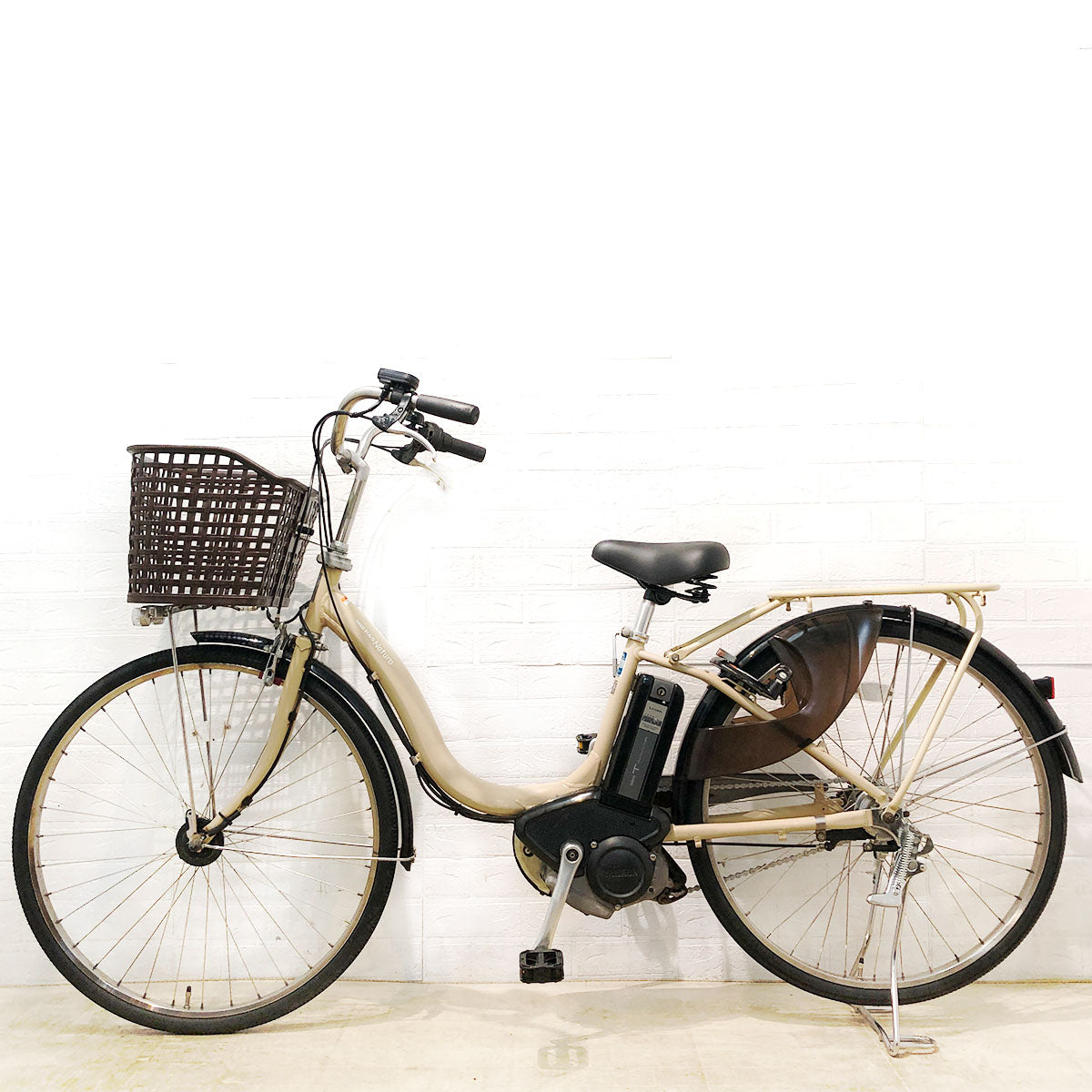 中古電動自転車 新品バッテリー ヤマハ PAS ナチュラ M DX ベージュ 26