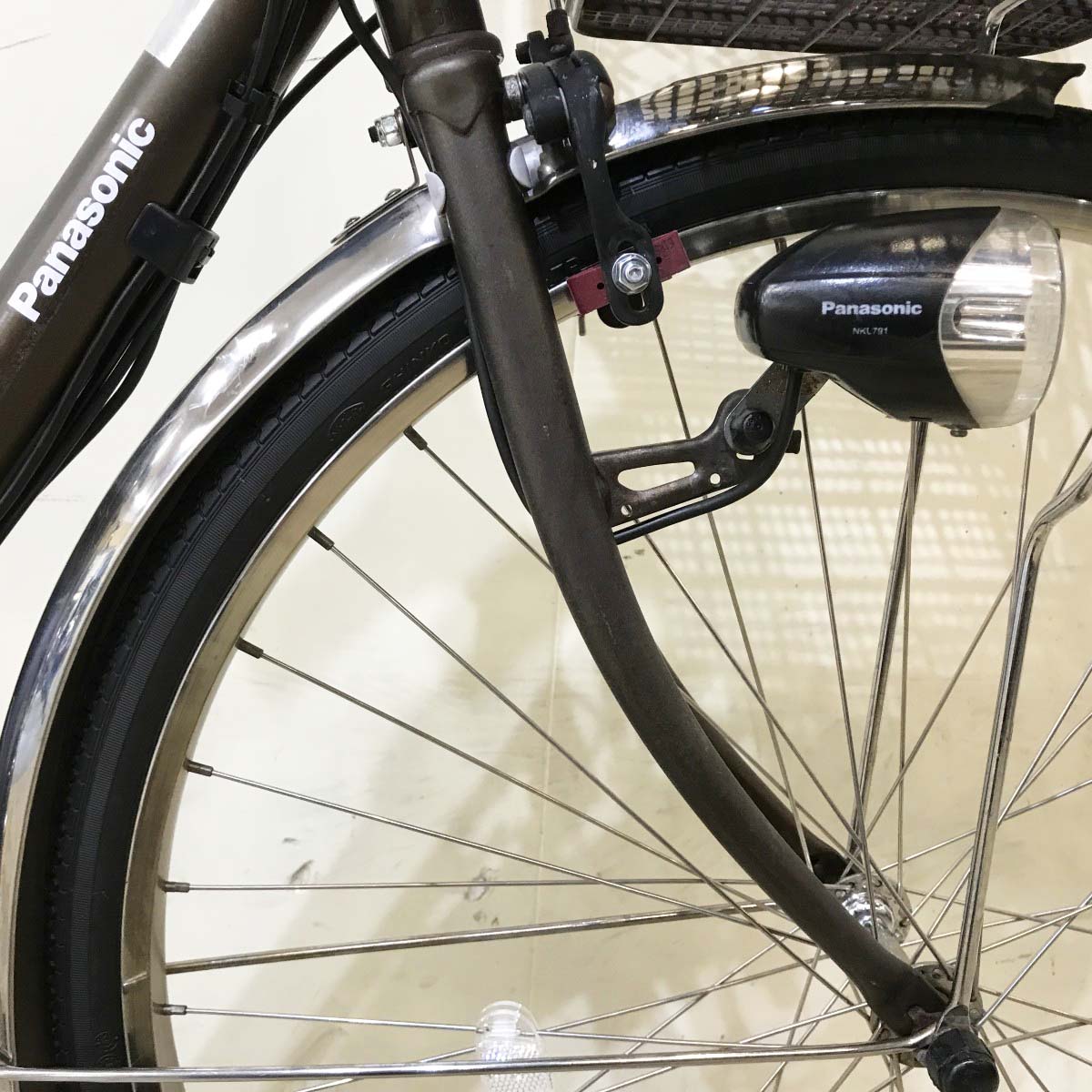 中古電動自転車 パナソニック ビビSS ブラウン 26インチ KI103
