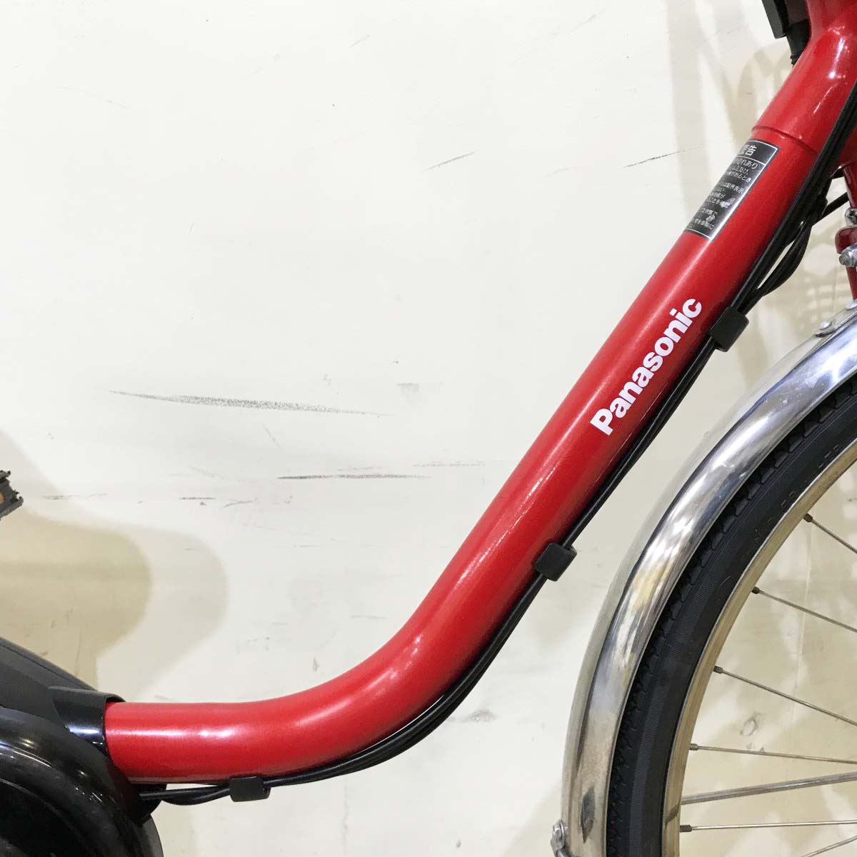 中古電動自転車 パナソニック ビビDX レッド 26インチ KI104