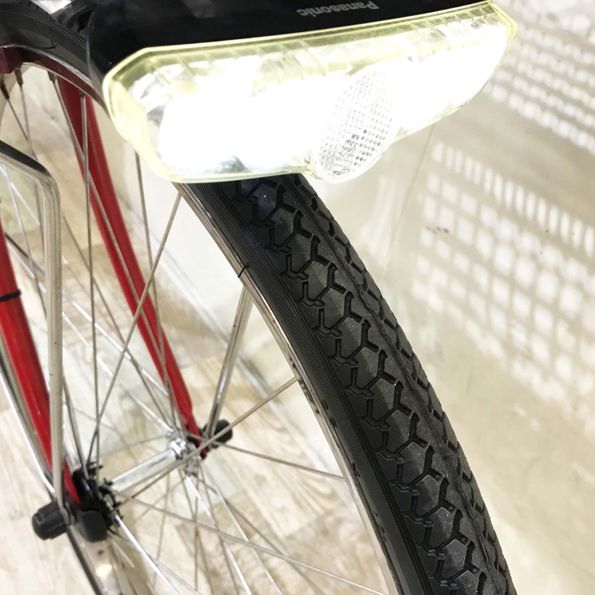 中古電動自転車 パナソニック ビビDX レッド 26インチ KI104