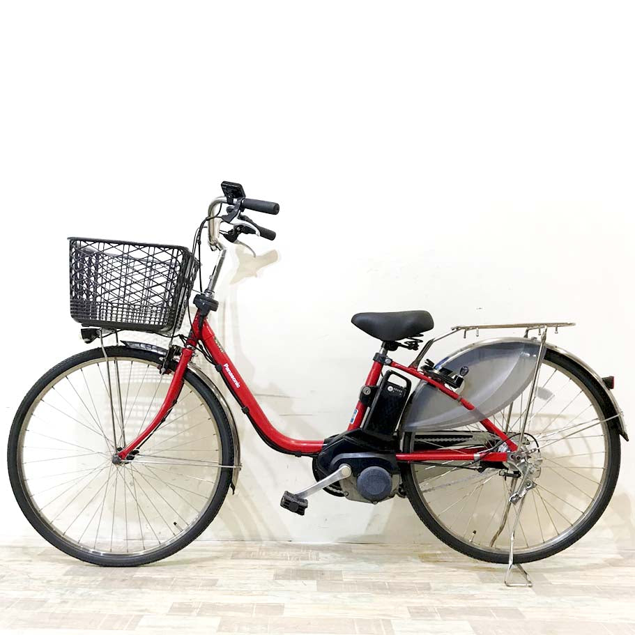 中古電動自転車 パナソニック ビビDX レッド 26インチ KI104