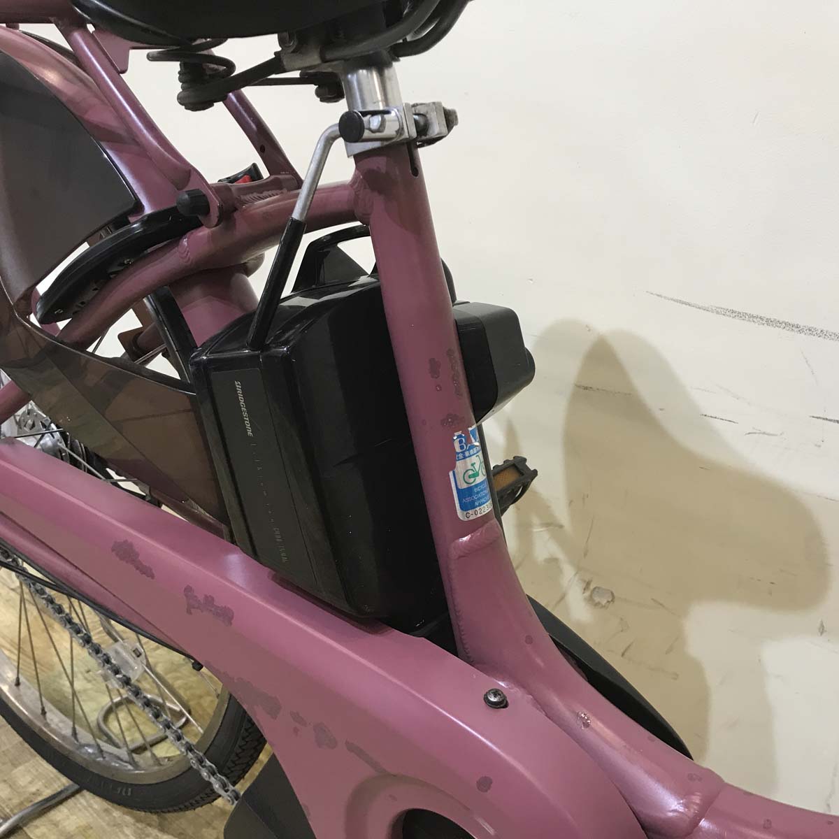 中古電動自転車 ヤマハ PAS With DX パス ウィズ DX ピンク 26インチ KE069