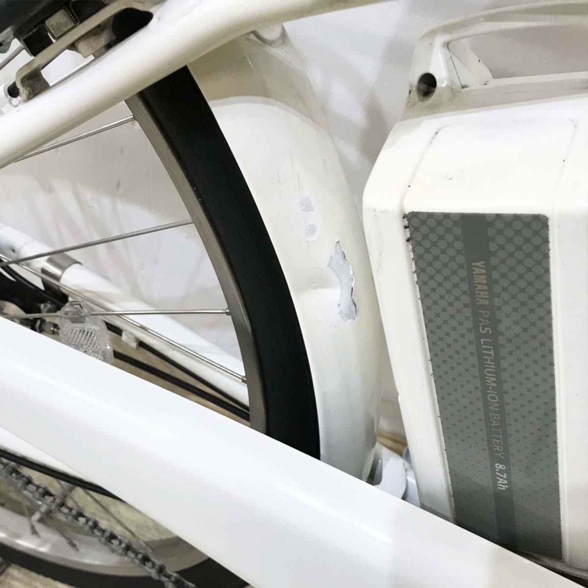 中古電動自転車 ヤマハ PAS アミ ホワイト 26インチ KJ015