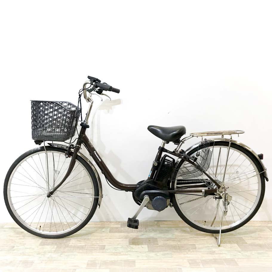 中古電動自転車 パナソニック ビビ ブラウン 26インチ KJ022