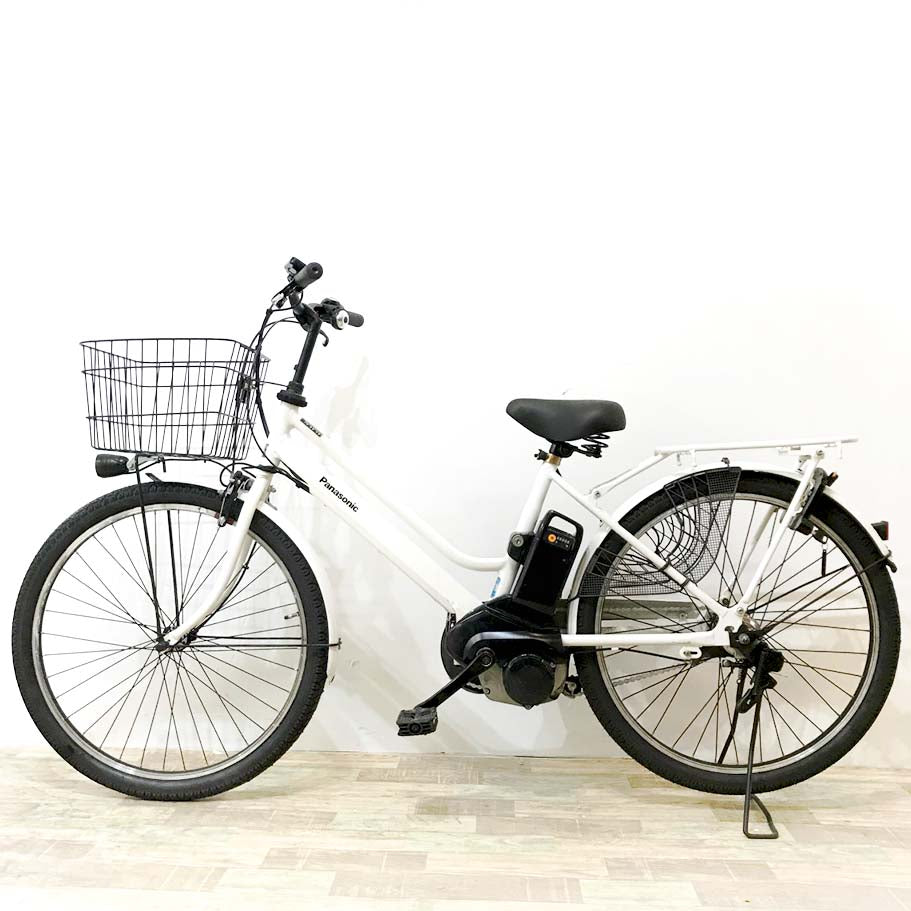中古電動自転車 パナソニック ティモS ホワイト 26インチ KJ023