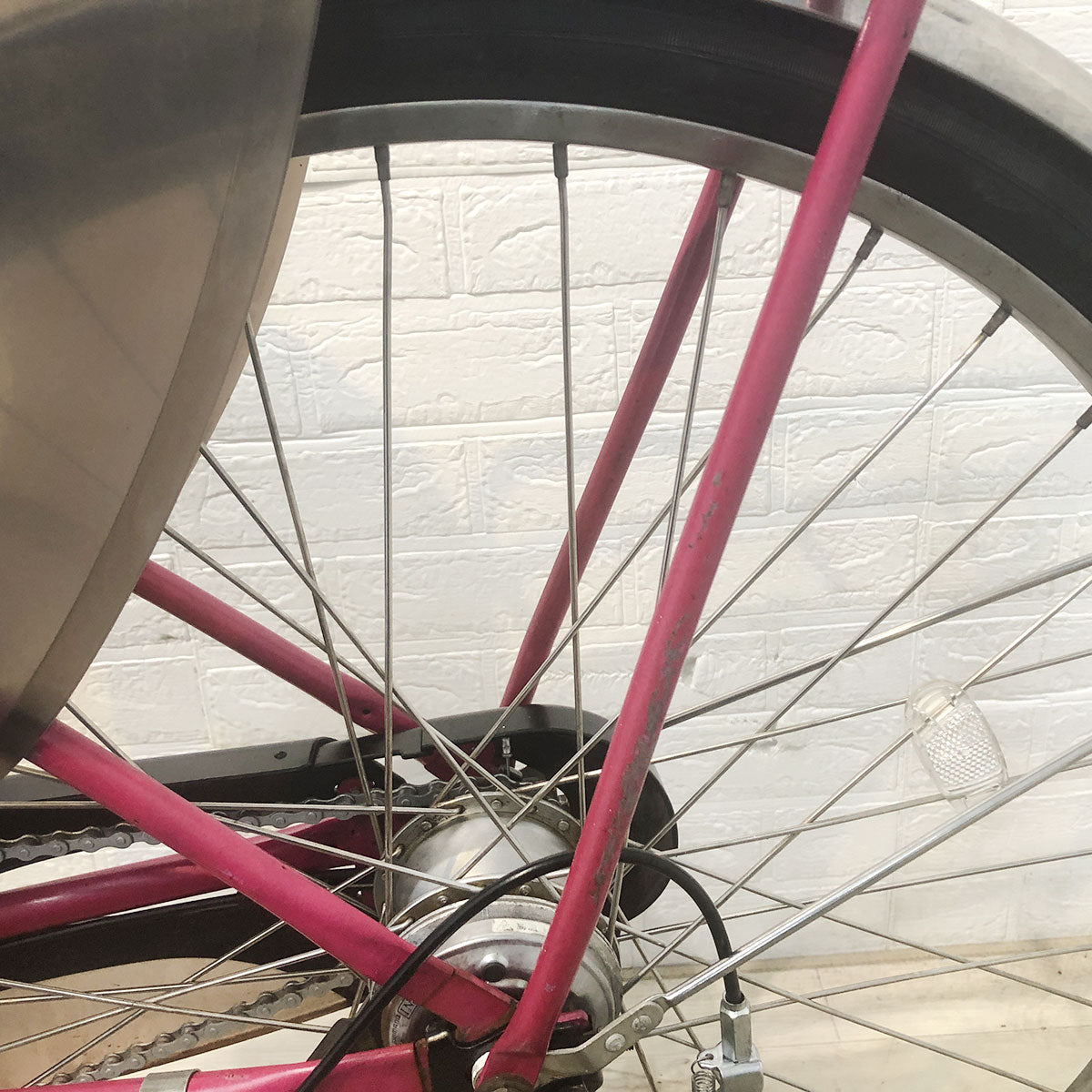 中古電動自転車 パナソニック ギュット プラス ピンク 26インチ YF083 