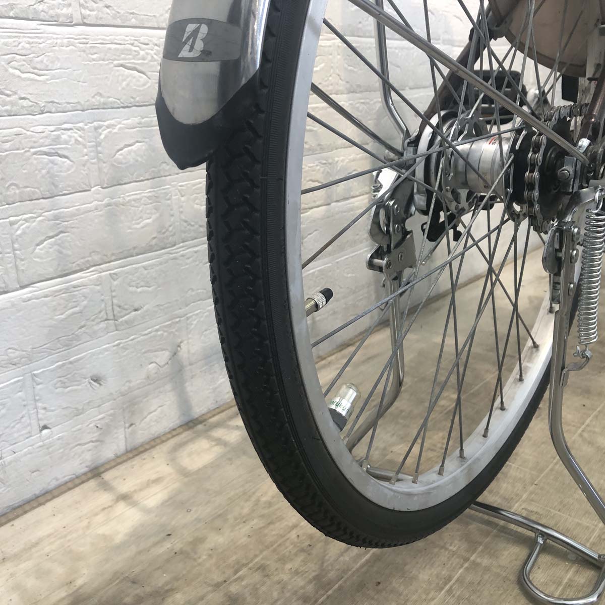 中古電動自転車 ブリヂストン アシスタ ライト ブラウン 24インチ YF084 