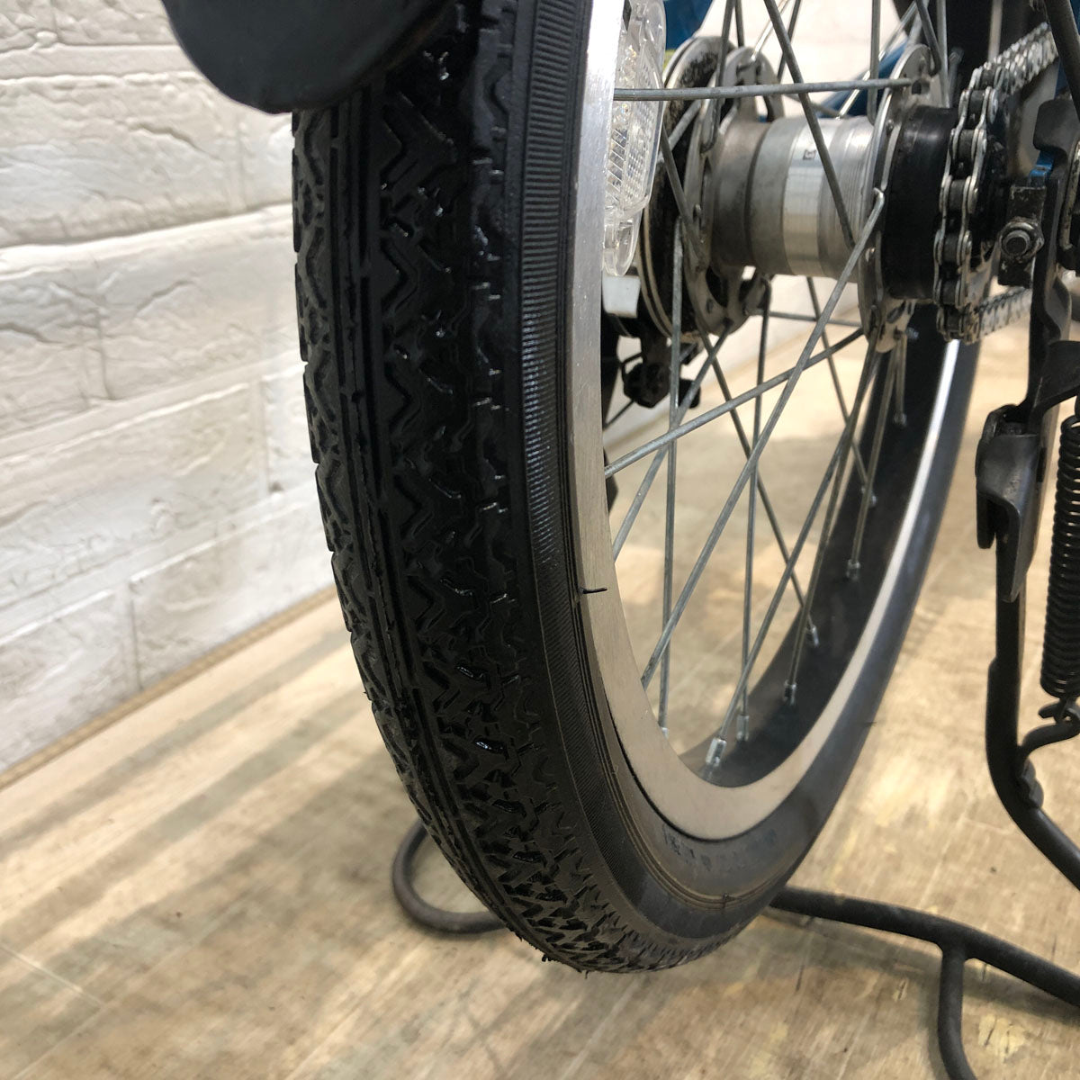 中古電動自転車 ブリヂストン アシスタ ベーシック ミニ ブルー 前20×後18インチ YA042 