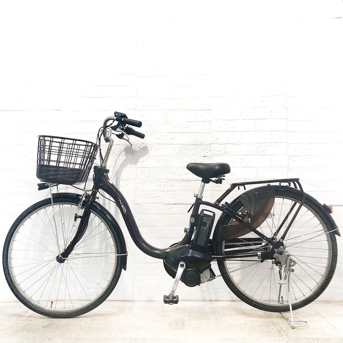 中古電動自転車 ヤマハ PAS With パス ウィズ ブラウン 26インチ YF098 