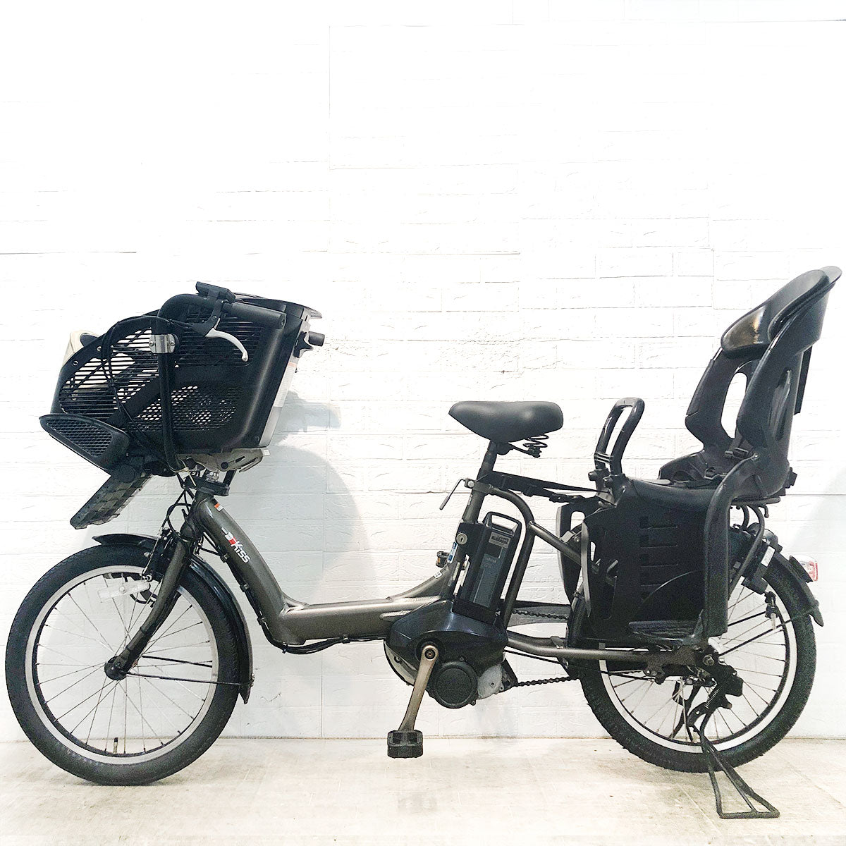 中古電動自転車 ヤマハ PAS Kiss mini  パス キッス ミニ グレー 20インチ YF100