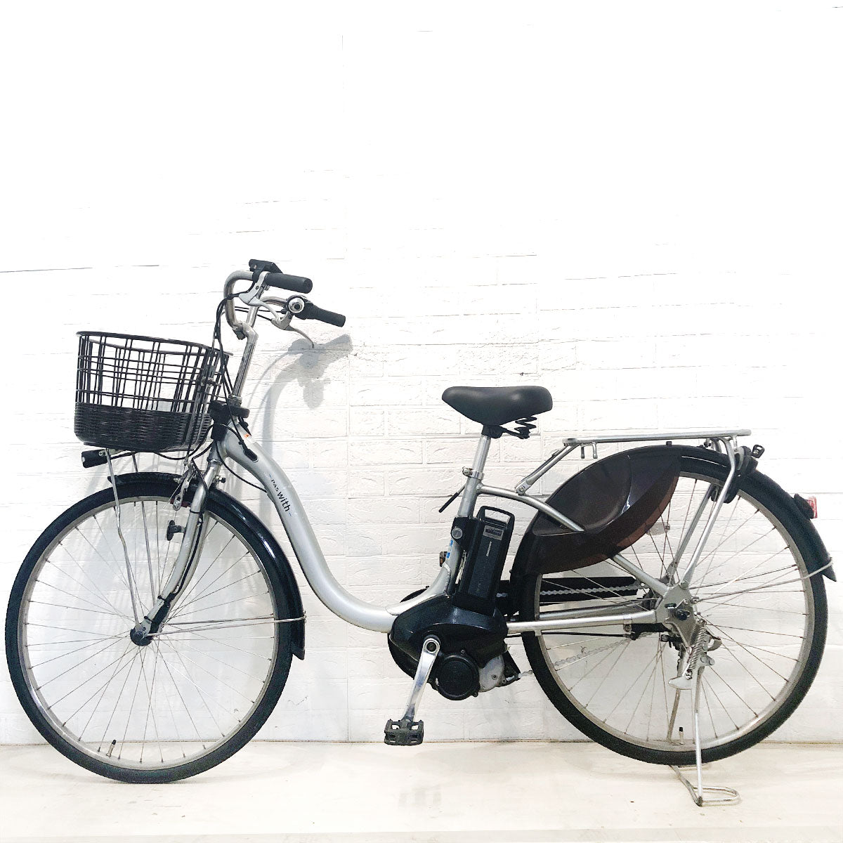 中古電動自転車 ヤマハ PAS With パス ウィズ シルバー 26インチ YF106