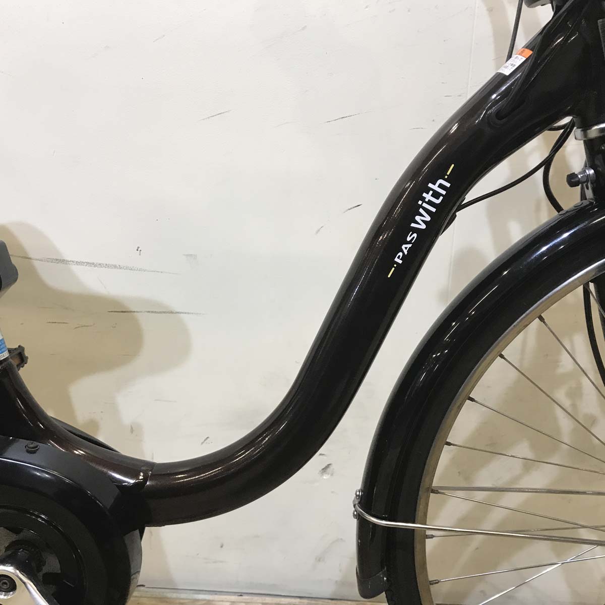 中古電動自転車 ヤマハ PAS With パス ウィズ ブラウン 26インチ KE118