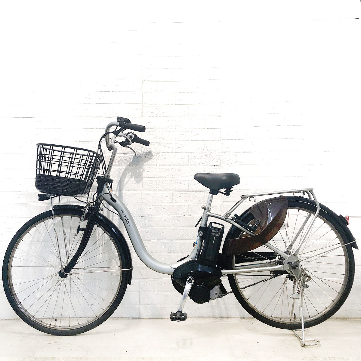 中古電動自転車 ヤマハ PAS With パス ウィズ シルバー 26インチ YF107