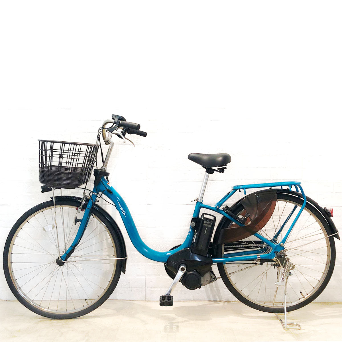 中古電動自転車 ヤマハ PAS With パス ウィズ ブルー 26インチ YA053 
