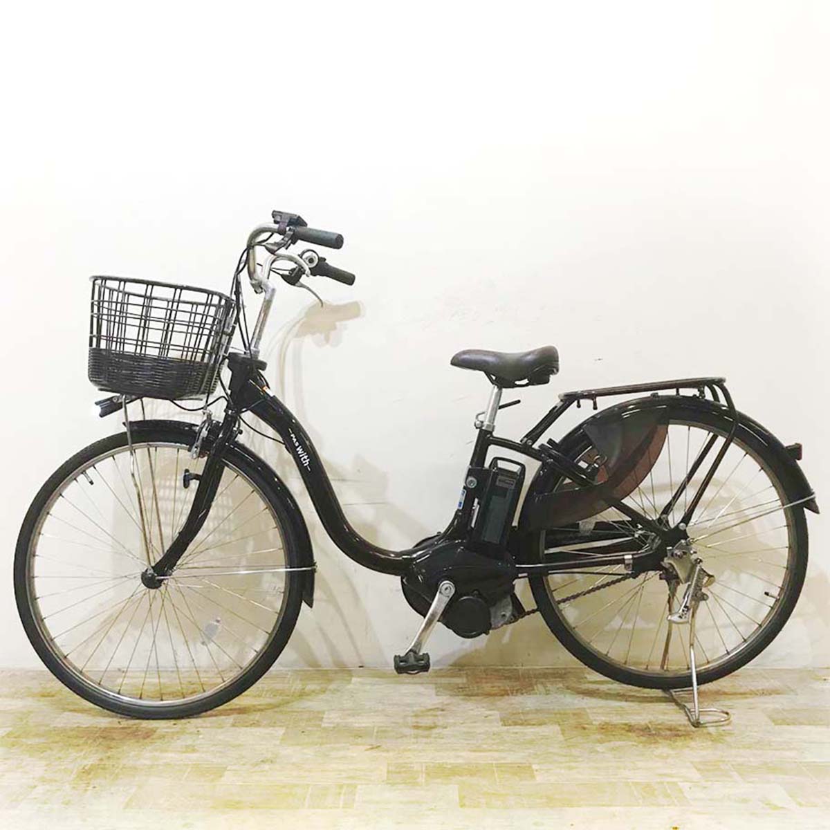 中古電動自転車 ヤマハ PAS With パス ウィズ ブラウン 26インチ KE118