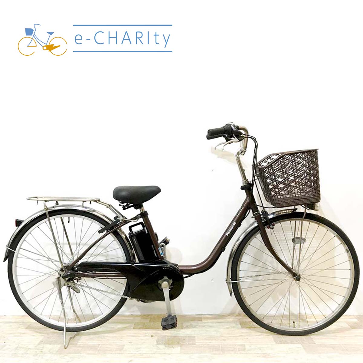 中古電動自転車 パナソニック ビビTX ブラウン 26インチ KJ052