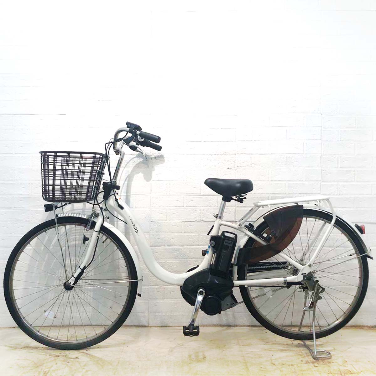 中古電動自転車 ヤマハ PAS With DX パス ウィズ DX ホワイト 26インチ YF120