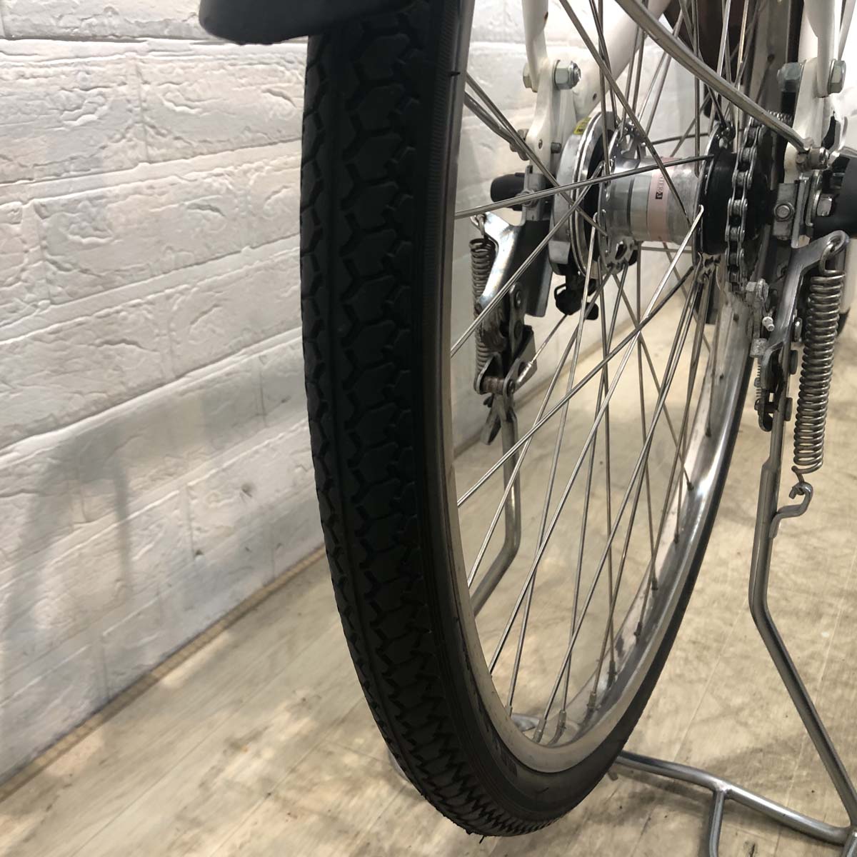 中古電動自転車 ヤマハ PAS With DX パス ウィズ DX ホワイト 26インチ YF120