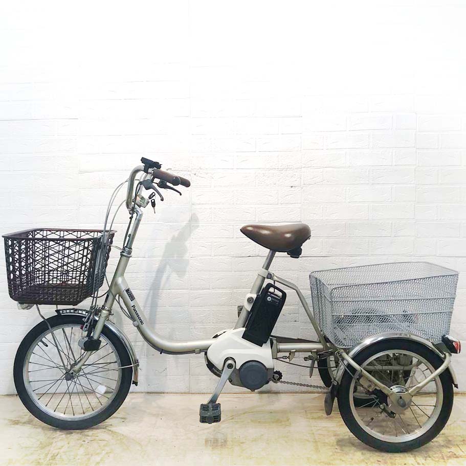 中古電動自転車 パナソニック ビビ ライフ シルバー 前18×後16インチ YF122