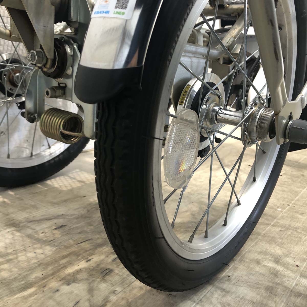 中古電動自転車 パナソニック ビビ ライフ シルバー 前18×後16インチ YF122