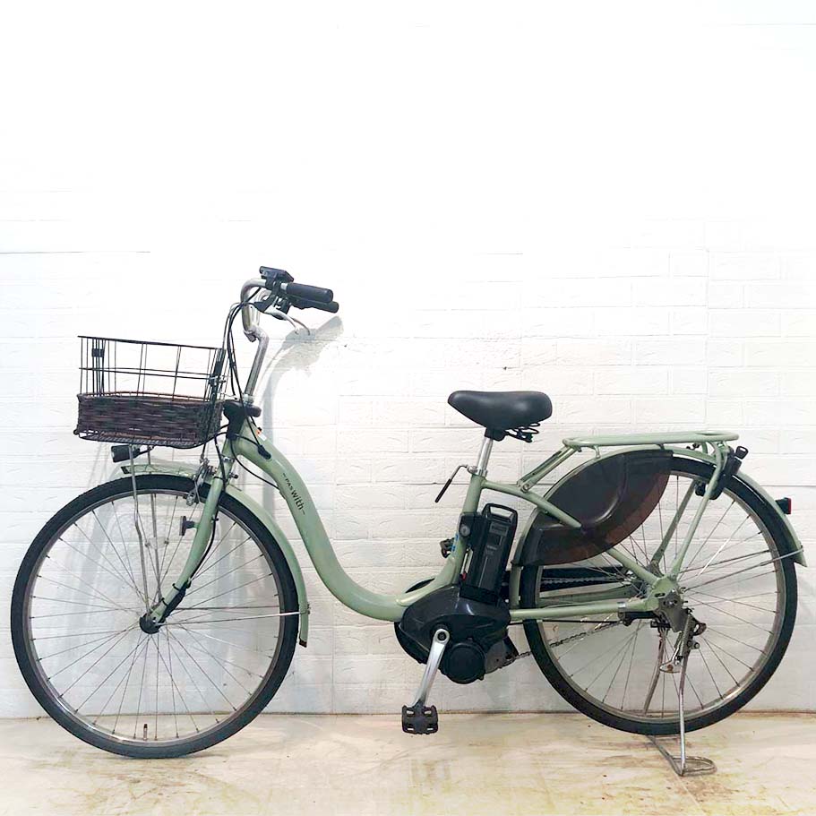 中古電動自転車 ヤマハ PAS With DX パス ウィズ DX グリーン 26インチ