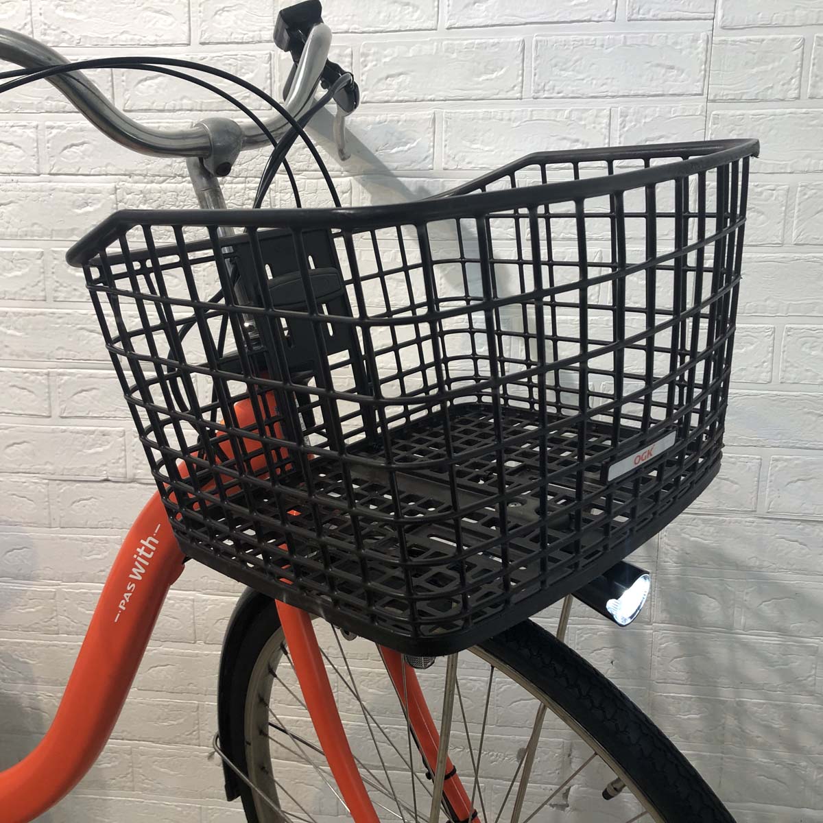 中古電動自転車 ヤマハ PAS With パス ウィズ オレンジ 26インチ YF129 
