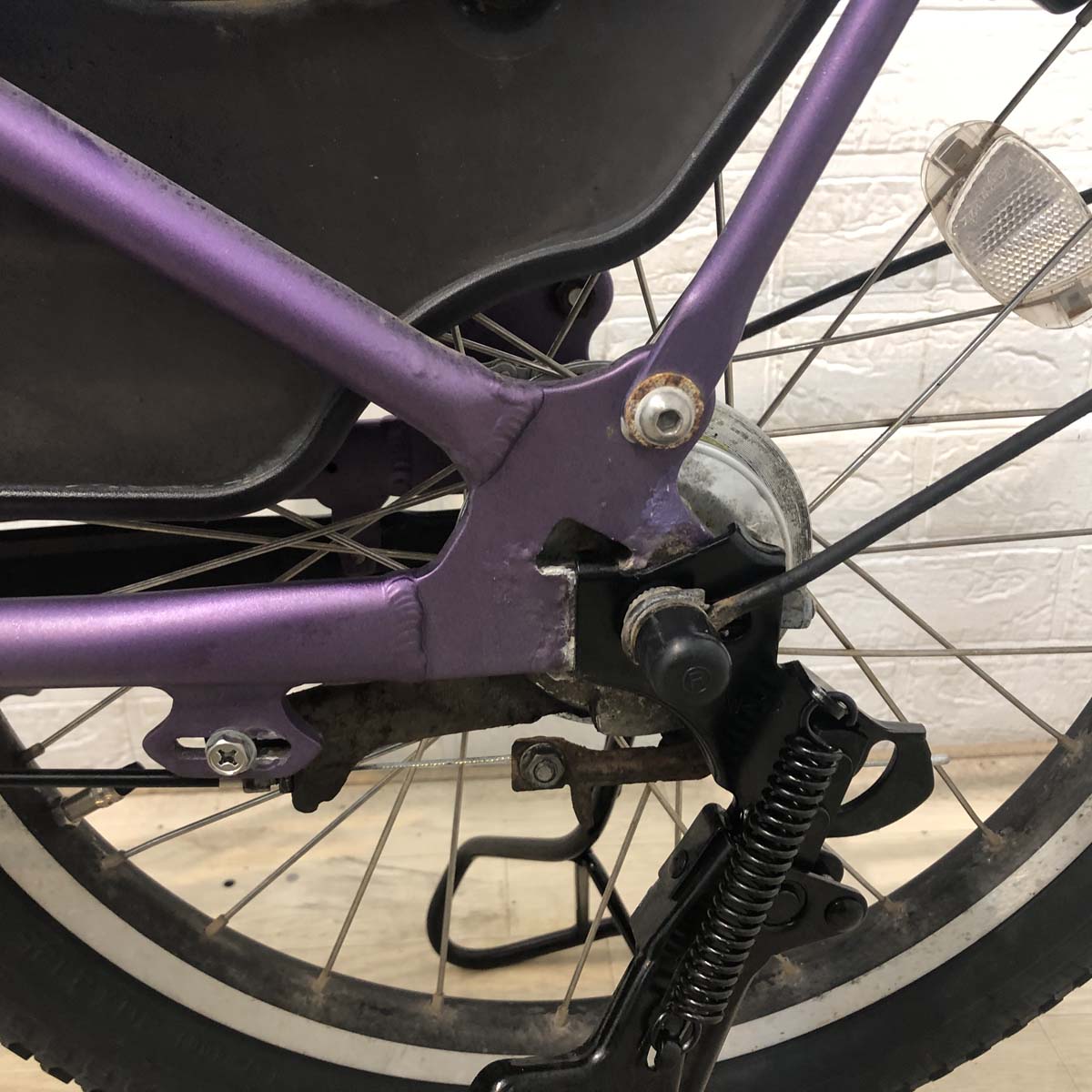中古電動自転車 ヤマハ PAS Kiss mini  パス キッス ミニ パープル  20インチ YF130