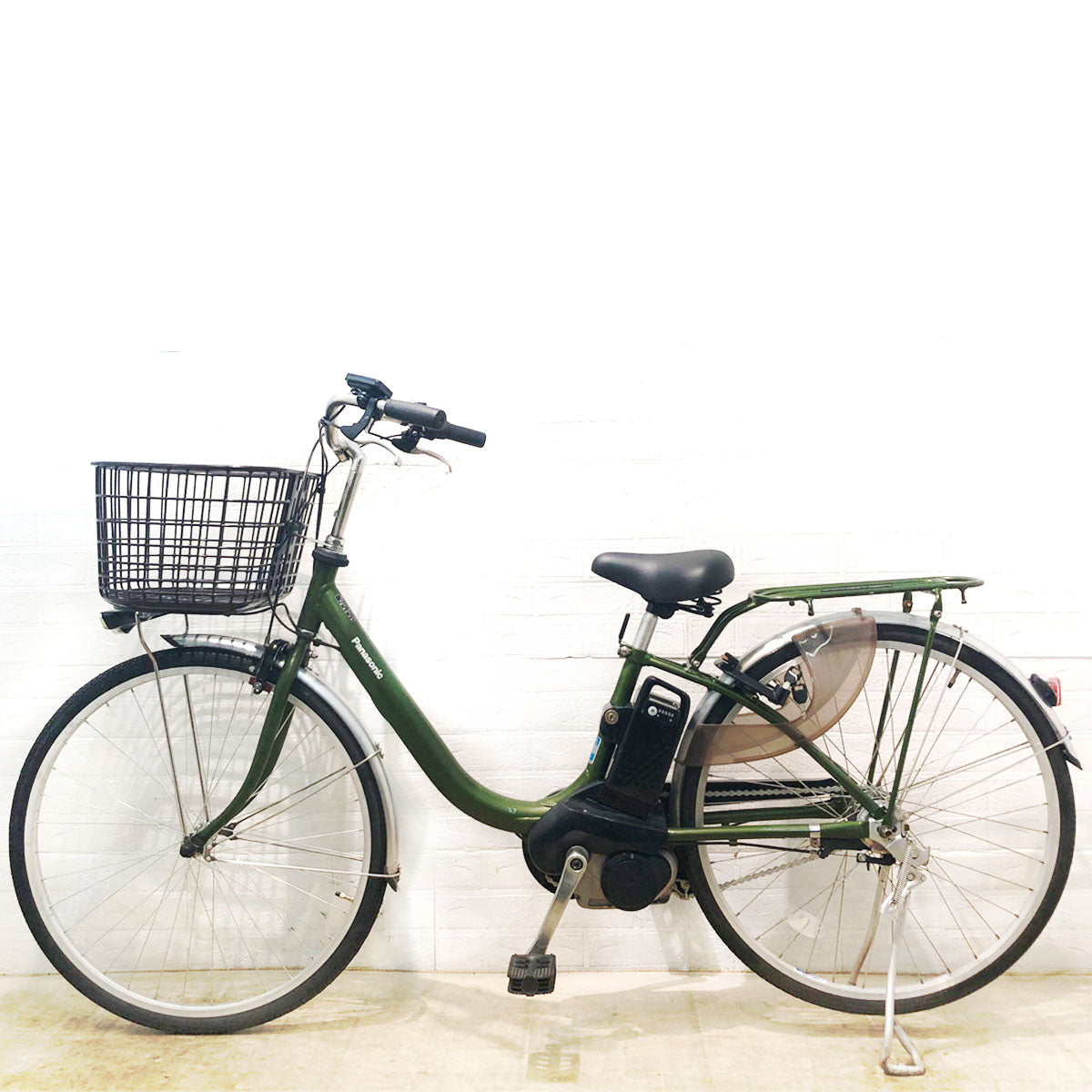 中古電動自転車 パナソニック ビビ L グリーン 26インチ YA080