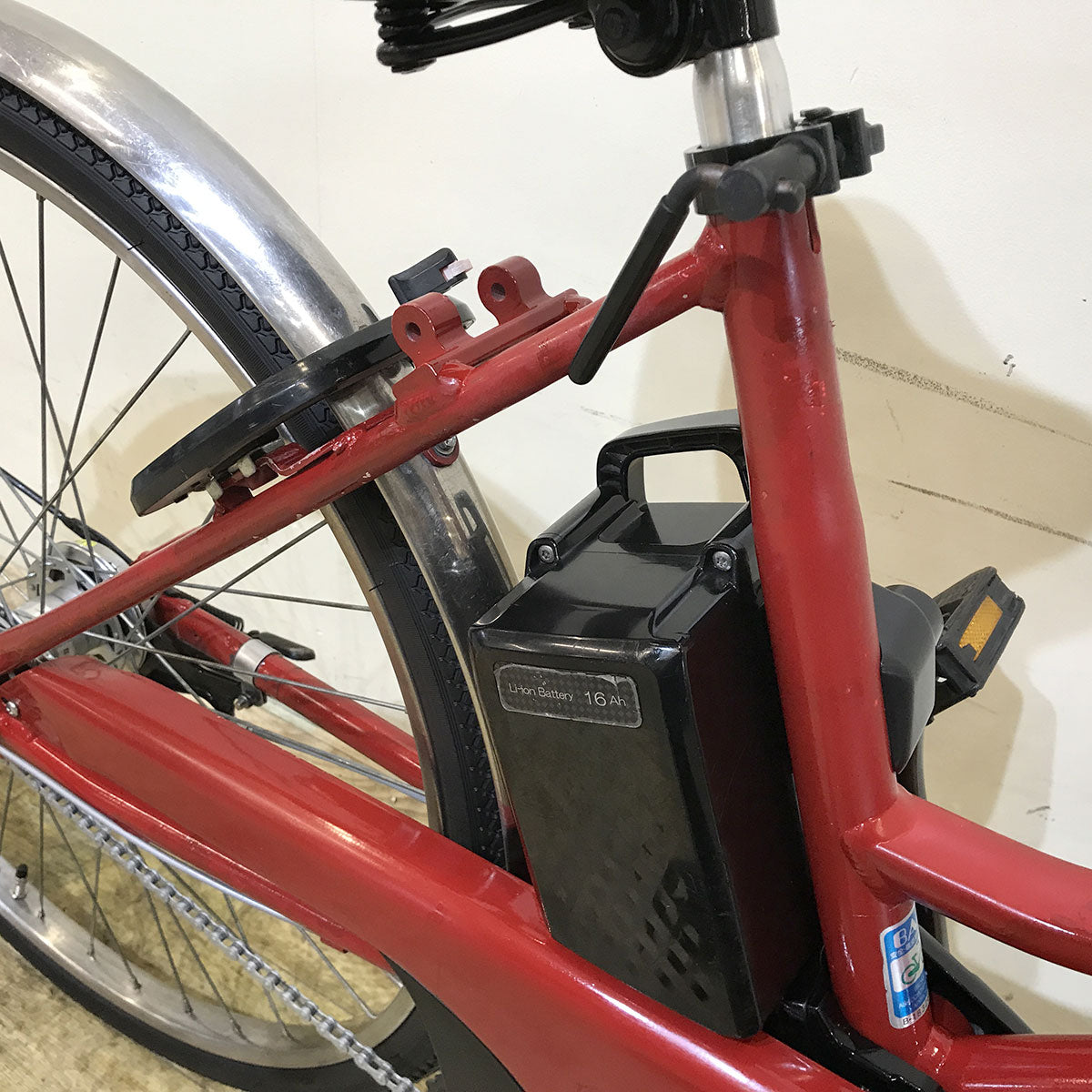 中古電動自転車 パナソニック TIMO S ティモ S レッド 26インチ KE147 