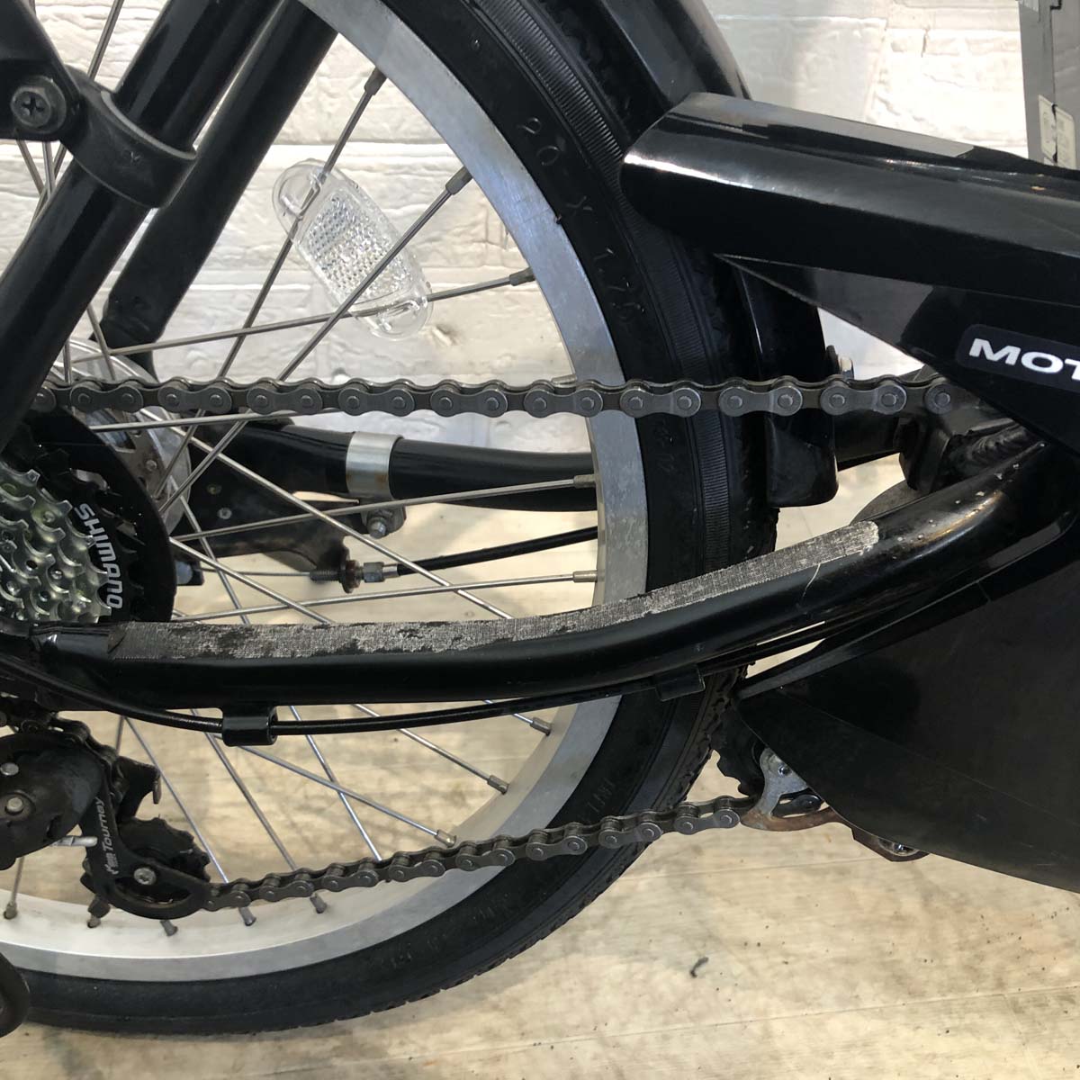 中古電動自転車 折りたたみ パナソニック オフタイム ブルー×ブラック 前18×後20インチ YG001 