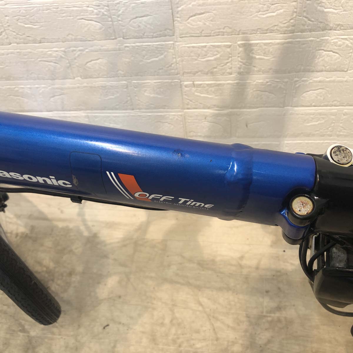 中古電動自転車 折りたたみ パナソニック オフタイム ブルー×ブラック 前18×後20インチ YG001 