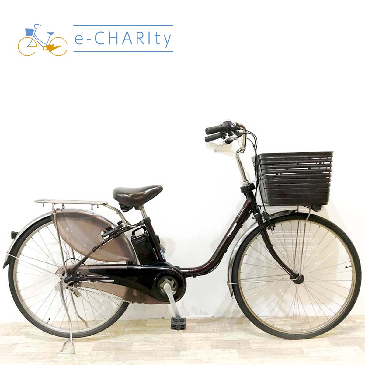 中古電動自転車 パナソニック ビビDX ブラウン 26インチ KJ076