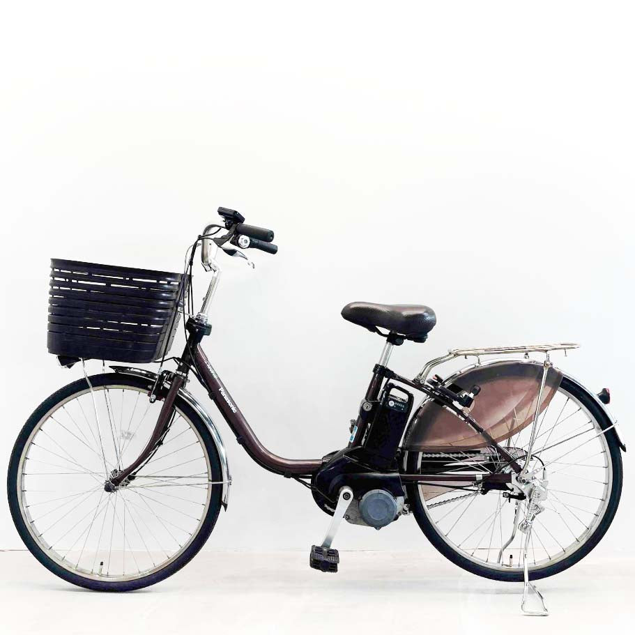 中古電動自転車 パナソニック ビビDX ブラウン 24インチ YJ023