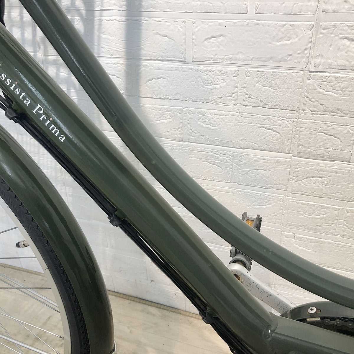 中古電動自転車 ブリヂストン アシスタプリマ カーキ 26インチ YG003