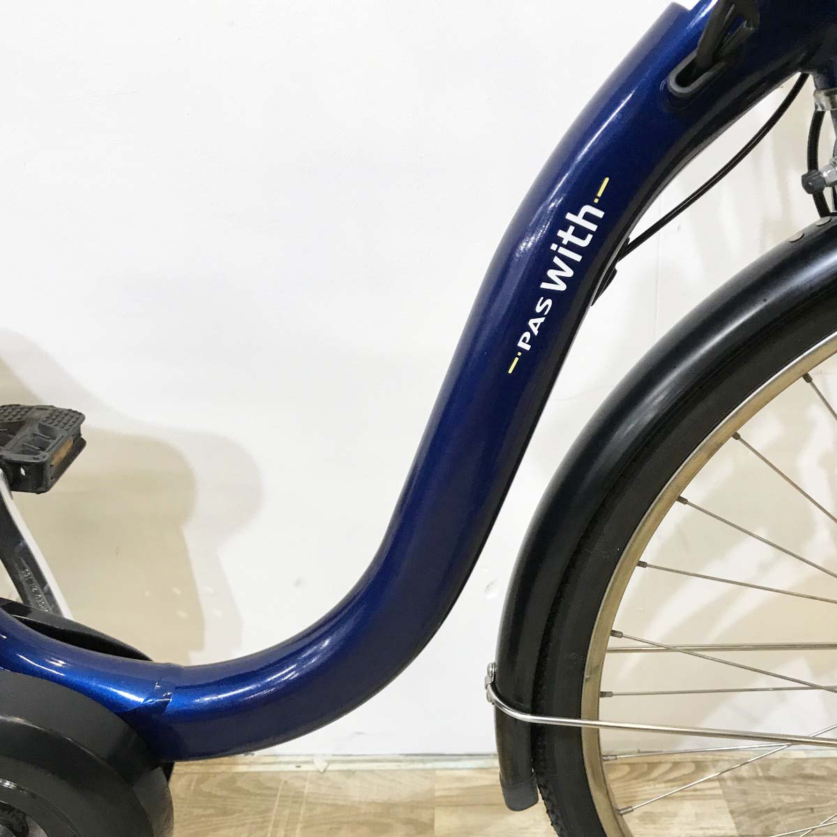 中古電動自転車 ヤマハ PAS ウィズ ネイビー 26インチ KJ080